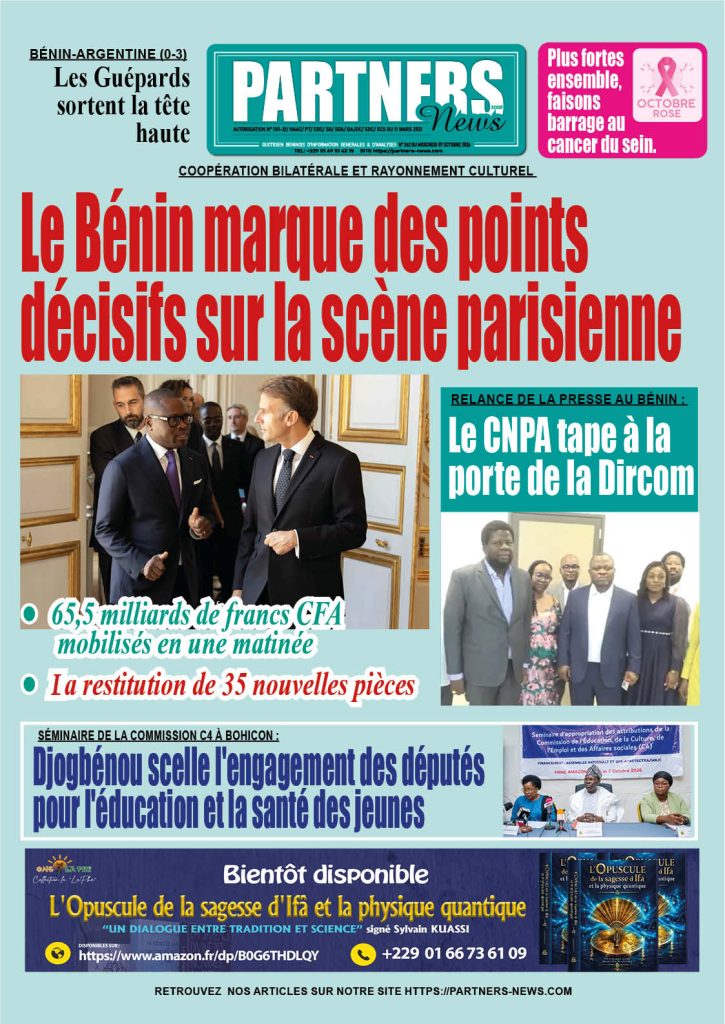 LA UNE DE LA PARUTION DU MERCREDI 07 OCTOBRE 2026